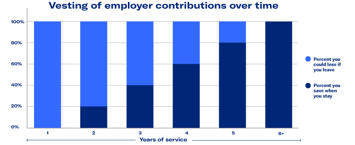 vesting of employer contributions over time