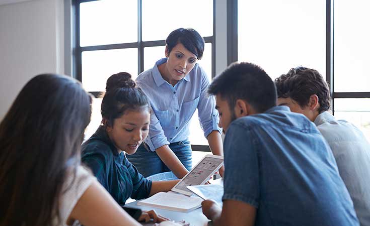 group of professionals working together