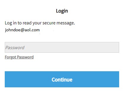 login screen asking for password that matches email
