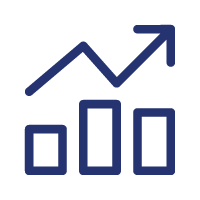 Investments performance icon.